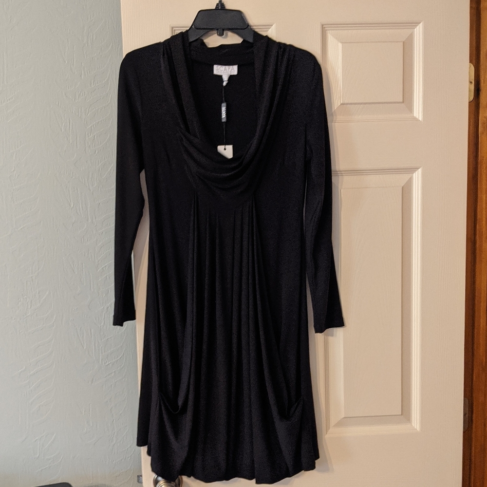 NEW Scapa Lauren Perre Black Dress Size S